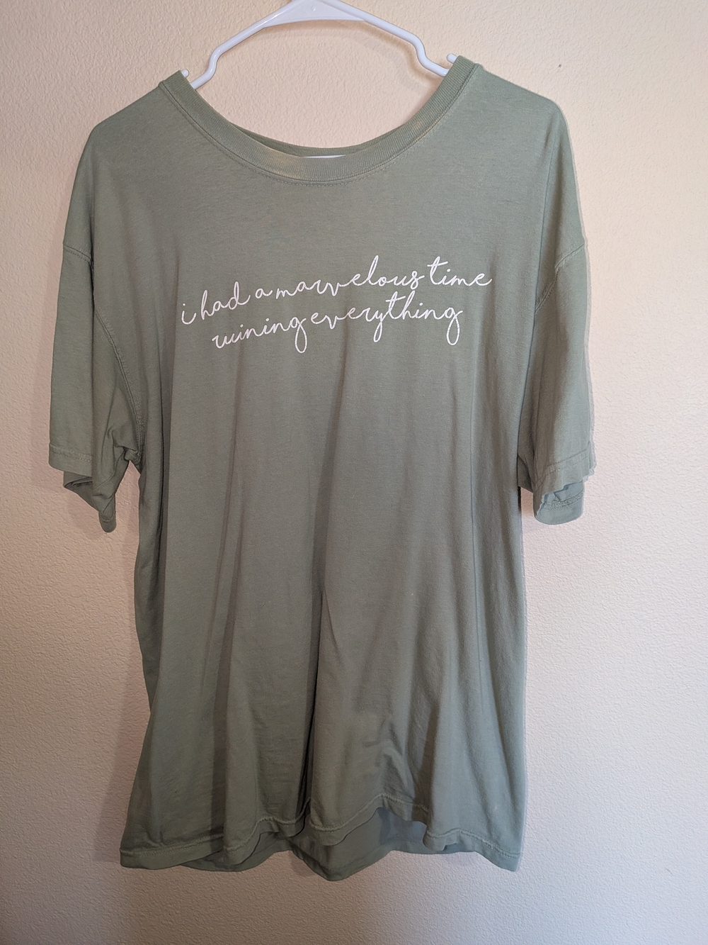 Olive Graphic Taylor Swift Tee - “i had a marvelous time Ruining everything”